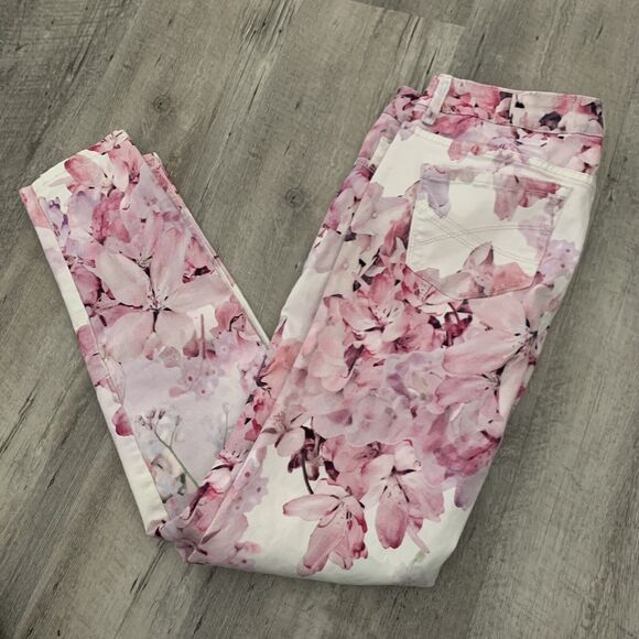 Aeropostale Pink Floral Lola Jegging Womens Size 8 Reg Stretch Skinny - Picture 7 of 7